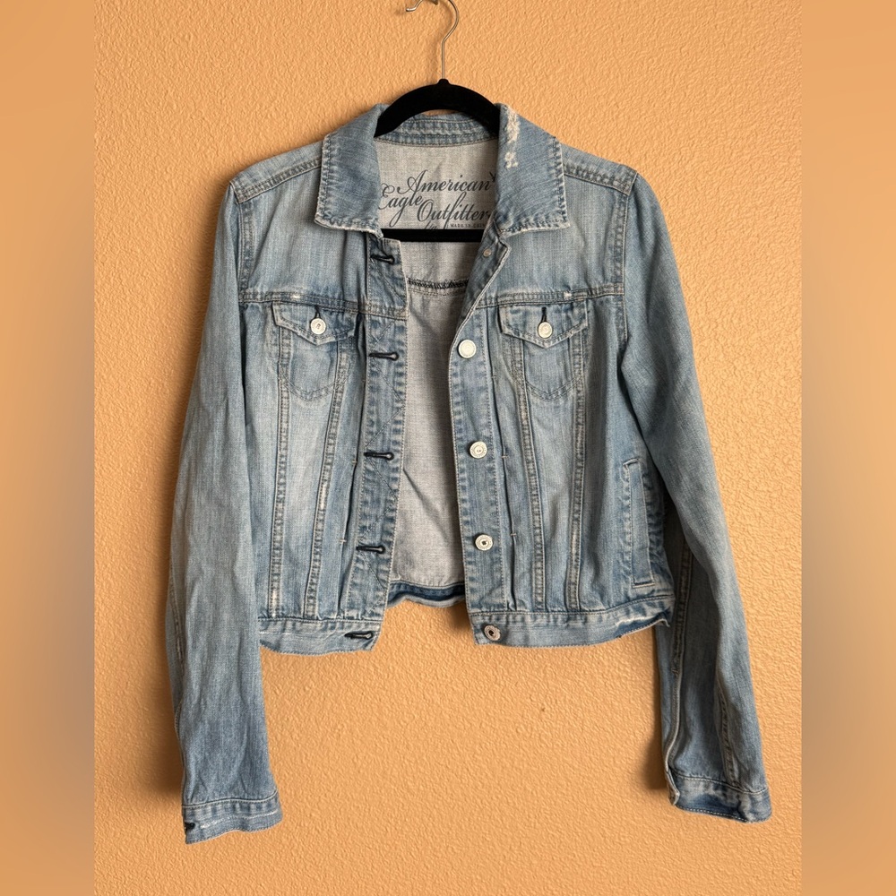 American Eagle Outfitters Women's Light Blue Denim “Everything” Jacket